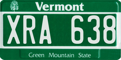 VT license plate XRA638