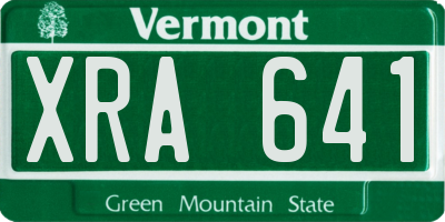 VT license plate XRA641