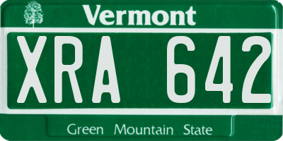 VT license plate XRA642