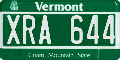 VT license plate XRA644