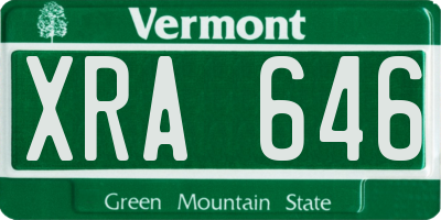 VT license plate XRA646
