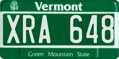 VT license plate XRA648