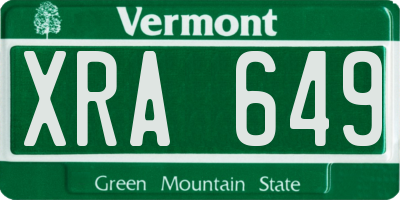 VT license plate XRA649