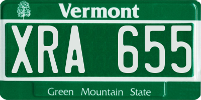 VT license plate XRA655