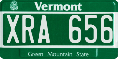 VT license plate XRA656