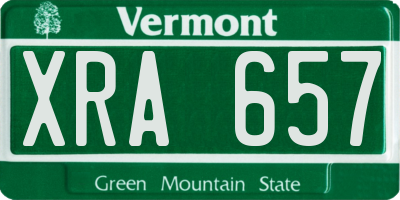 VT license plate XRA657