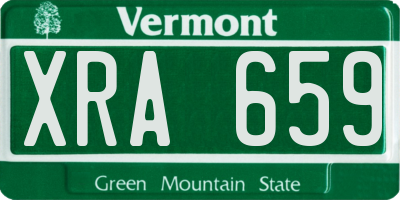 VT license plate XRA659