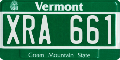 VT license plate XRA661
