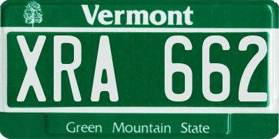 VT license plate XRA662