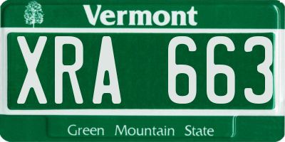 VT license plate XRA663