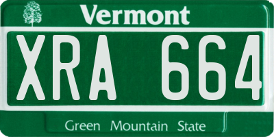 VT license plate XRA664