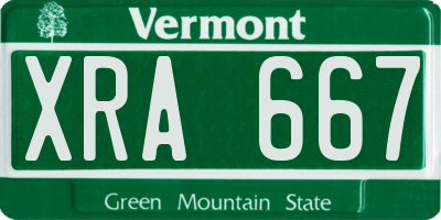 VT license plate XRA667