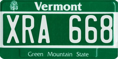 VT license plate XRA668