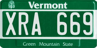 VT license plate XRA669