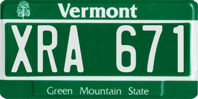 VT license plate XRA671