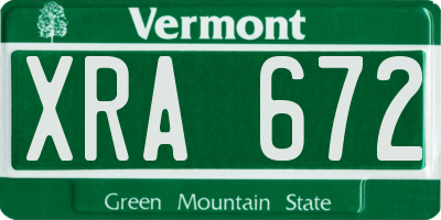 VT license plate XRA672