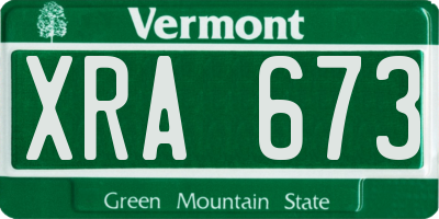 VT license plate XRA673