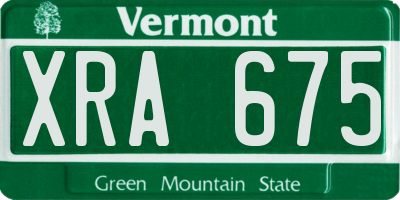 VT license plate XRA675