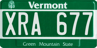 VT license plate XRA677