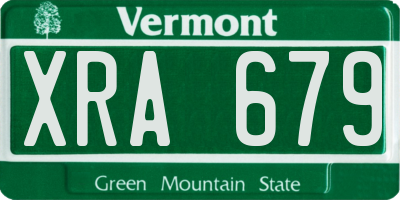 VT license plate XRA679