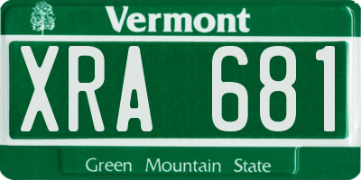 VT license plate XRA681