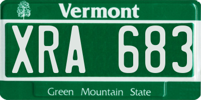 VT license plate XRA683