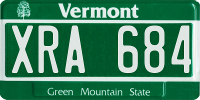 VT license plate XRA684