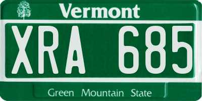 VT license plate XRA685