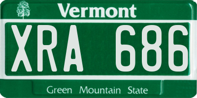 VT license plate XRA686