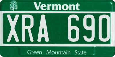 VT license plate XRA690