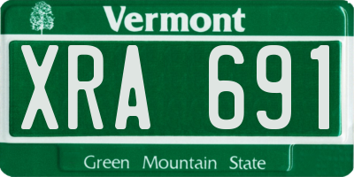 VT license plate XRA691