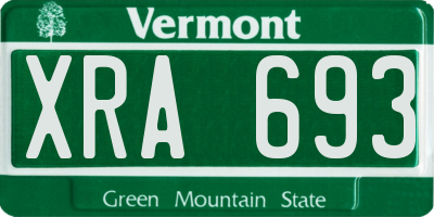 VT license plate XRA693