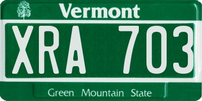 VT license plate XRA703