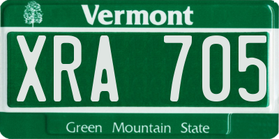VT license plate XRA705