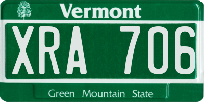 VT license plate XRA706