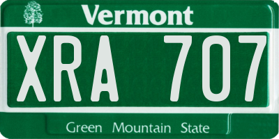 VT license plate XRA707