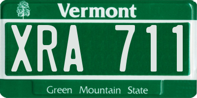 VT license plate XRA711