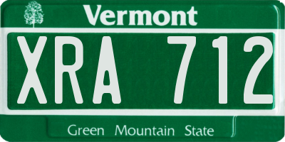 VT license plate XRA712