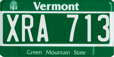 VT license plate XRA713