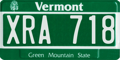 VT license plate XRA718