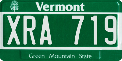 VT license plate XRA719