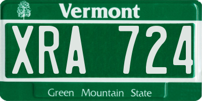 VT license plate XRA724