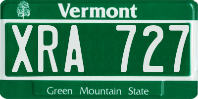 VT license plate XRA727