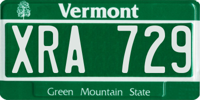 VT license plate XRA729