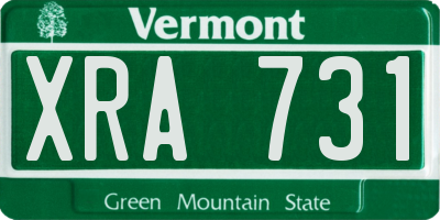 VT license plate XRA731