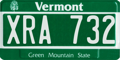 VT license plate XRA732