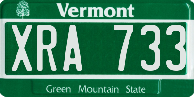 VT license plate XRA733