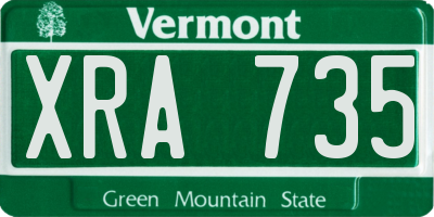 VT license plate XRA735