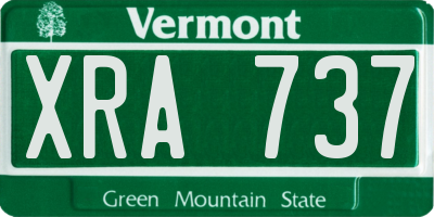 VT license plate XRA737