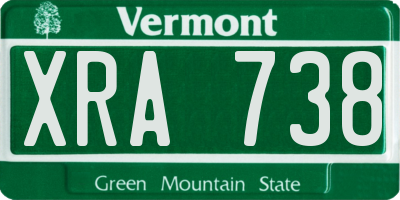 VT license plate XRA738